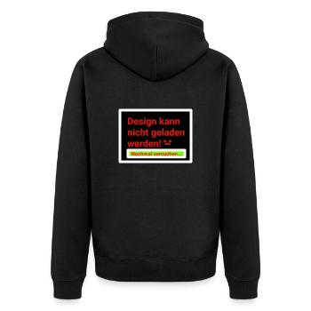 Lustiger Spruch!!! - Unisex Premium Bio Zip Hoodie - Schwarz - Hinten - Nico (187cm)