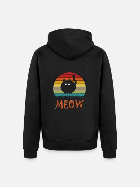 Funny cute cat - Unisex Premium Organic Zip Hoodie - black