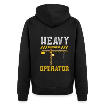 Heavy Equipment Operator - Unisex Premium Organic Zip Hoodie - black - Back - Nico (187cm)