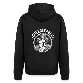Schönes Cheerleader Design für Cheerleading Fans - Unisex Premium Bio Zip Hoodie - Schwarz - Hinten - Nico (187cm)