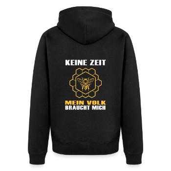 Hobbyimker Bienenvolk Imker liebt Honig-Biene - Unisex Premium Bio Zip Hoodie - Schwarz - Hinten - Nico (187cm)