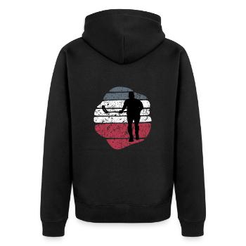 Floorball floorball floorball season bandyplay - Unisex Premium Organic Zip Hoodie - black - Back - Nico (187cm)