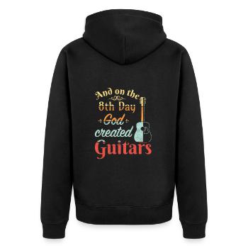 Et le 8ème jour, Dieu créa les guitares - Veste à capuche bio Premium Unisexe - noir - Dos - Nico (187cm)