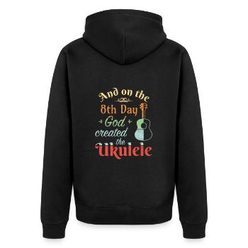 Et le 8ème jour, Dieu a créé le ukulélé - Veste à capuche bio Premium Unisexe - noir - Dos - Nico (187cm)