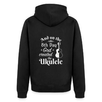 Et le 8ème jour, Dieu a créé le ukulélé - Veste à capuche bio Premium Unisexe - noir - Dos - Nico (187cm)