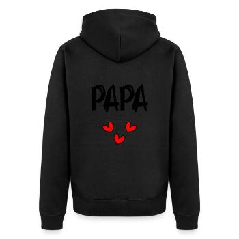 DAD. FATHER'S DAY. HAPPY DADDY'S DAY. HAPPY BIRTHDAY - Unisex Premium Organic Zip Hoodie - black - Back - Nico (187cm)