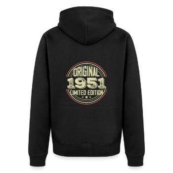 1951 Birthday Parties, a legendary vintage - Unisex Premium Organic Zip Hoodie - black - Back - Nico (187cm)