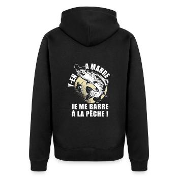 pêche je me barre à la pêche drôle pêcheur - Veste à capuche bio Premium Unisexe - noir - Dos - Nico (187cm)