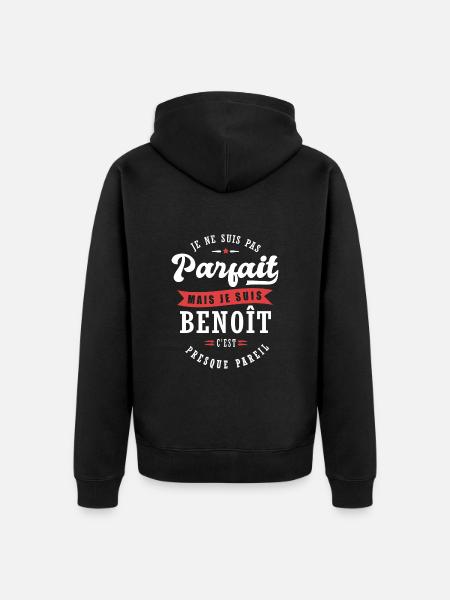 Benoît Parfait Cadeau prenom benoît - Veste à capuche bio Premium Unisexe - noir