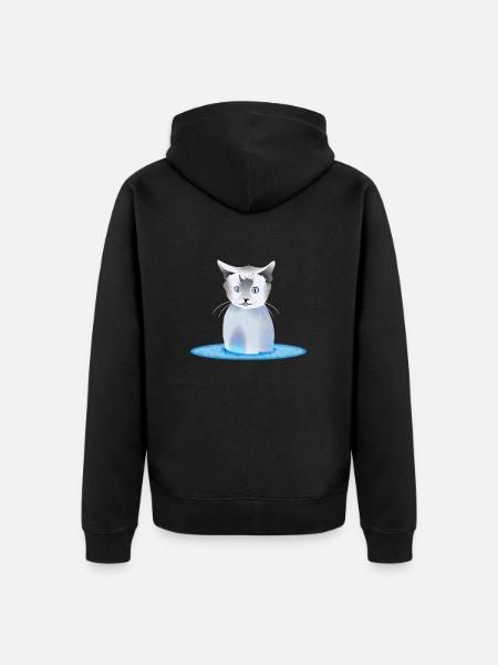 Katze - Unisex Premium Bio Zip Hoodie - Schwarz