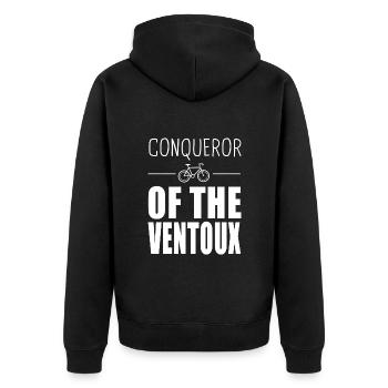Conqueror of the Ventoux - Unisex Premium Organic Zip Hoodie - black - Back - Nico (187cm)