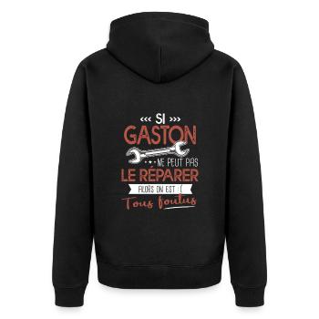 Si Gaston ne peut pas le réparer on est foutus - Veste à capuche bio Premium Unisexe - noir - Dos - Nico (187cm)