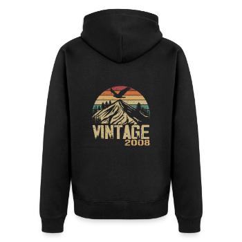 Vintage 2008 Cadeau Anniversaire 2008 Retro 2008 - Veste à capuche bio Premium Unisexe - noir - Dos - Nico (187cm)