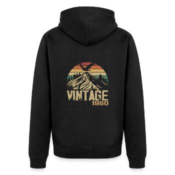 Vintage, 1960er Jahre, Retro, 1960er Jahre, Geburtstagsgeschenk - Unisex Premium Bio Zip Hoodie - Schwarz - Hinten - Nico (187cm)