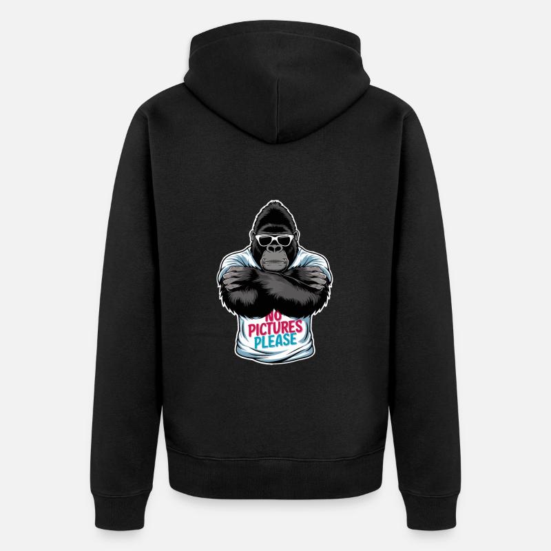 Keine Bilder bitte - Unisex Premium Bio Zip Hoodie - Schwarz
