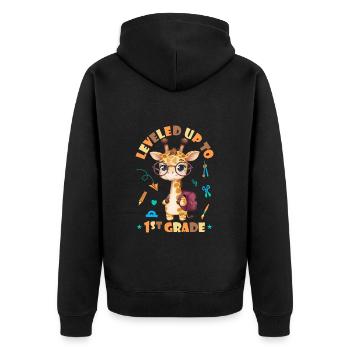 Surclassé en 1ère classe - Funny Giraffe - Veste à capuche bio Premium Unisexe - noir - Dos - Nico (187cm)