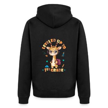 Surclassé en 1ère classe - Funny Giraffe - Veste à capuche bio Premium Unisexe - noir - Dos - Nico (187cm)