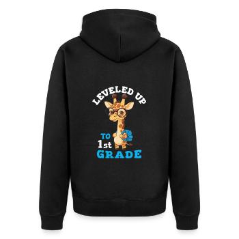 Surclassé en 1ère classe - Funny Giraffe - Veste à capuche bio Premium Unisexe - noir - Dos - Nico (187cm)