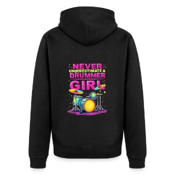 Ne sous-estimez jamais une batteuse - Veste à capuche bio Premium Unisexe - noir - Dos - Nico (187cm)