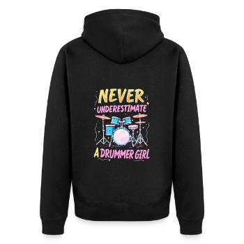 Ne sous-estimez jamais une batteuse - Veste à capuche bio Premium Unisexe - noir - Dos - Nico (187cm)