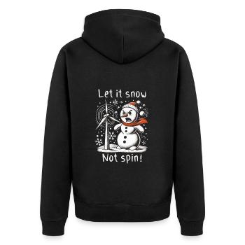 Stopp Windräder - Lasst es schneien, nicht drehen - Unisex Premium Bio Zip Hoodie - Schwarz - Hinten - Nico (187cm)