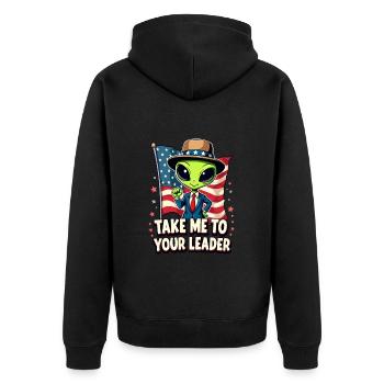 Emmenez-moi à votre leader USA Patriot Alien - Veste à capuche bio Premium Unisexe - noir - Dos - Nico (187cm)