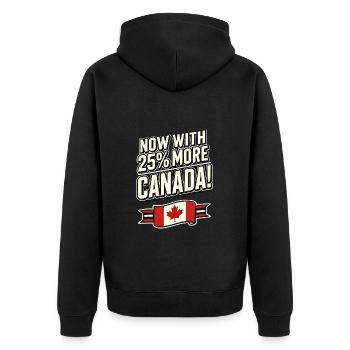 Maintenant avec 25 % plus de Canada – Satire des tarifs commerciaux - Veste à capuche bio Premium Unisexe - noir - Dos - Nico (187cm)