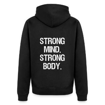 Bodybuilding Bodybuilder Saying Sayings - Unisex Premium Organic Zip Hoodie - black - Back - Nico (187cm)