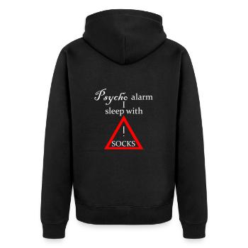 Psycho alarm - Lettrage - Veste à capuche bio Premium Unisexe - noir - Dos - Nico (187cm)