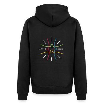 Autismus Awareness Puzzle Akzeptieren Liebe - Unisex Premium Bio Zip Hoodie - Schwarz - Hinten - Nico (187cm)