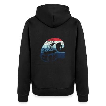 Vague - Surfeur - Surf - Cadeau - Veste à capuche bio Premium Unisexe - noir - Dos - Nico (187cm)