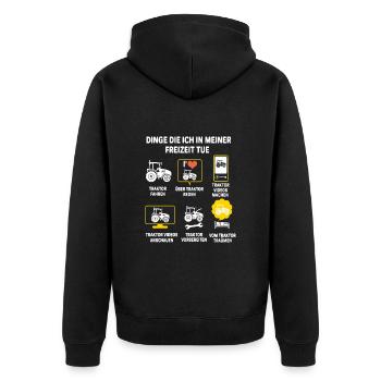 Traktor bauer Traktor Landwirt Landwirtschaft - Unisex Premium Bio Zip Hoodie - Schwarz - Hinten - Nico (187cm)