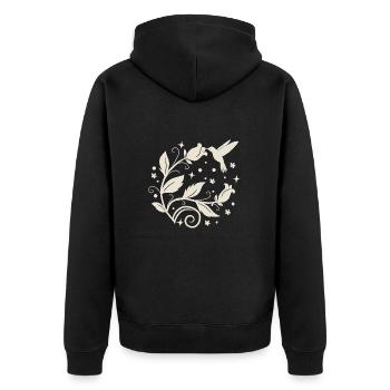 Colibri - plantes exotiques et oiseaux pour dames - Veste à capuche bio Premium Unisexe - noir - Dos - Nico (187cm)
