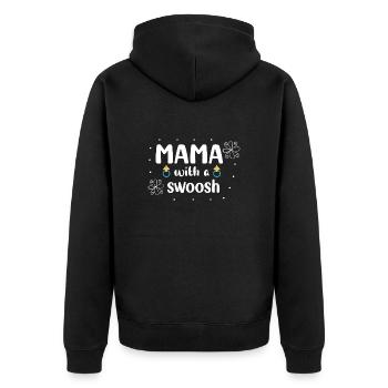 Mama with a swoosh - Unisex Premium Organic Zip Hoodie - black - Back - Nico (187cm)