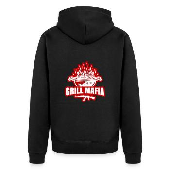 Grill Mafia - Unisex Premium Bio Zip Hoodie - Schwarz - Hinten - Nico (187cm)