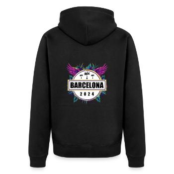 L’équipe de Barcelone 2024 - Veste à capuche bio Premium Unisexe - noir - Dos - Nico (187cm)