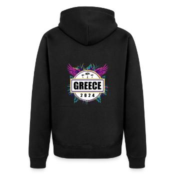 L’équipe de la Grèce 2024 - Veste à capuche bio Premium Unisexe - noir - Dos - Nico (187cm)