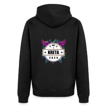 Crete 2024 Team - Unisex Premium Organic Zip Hoodie - black - Back - Nico (187cm)