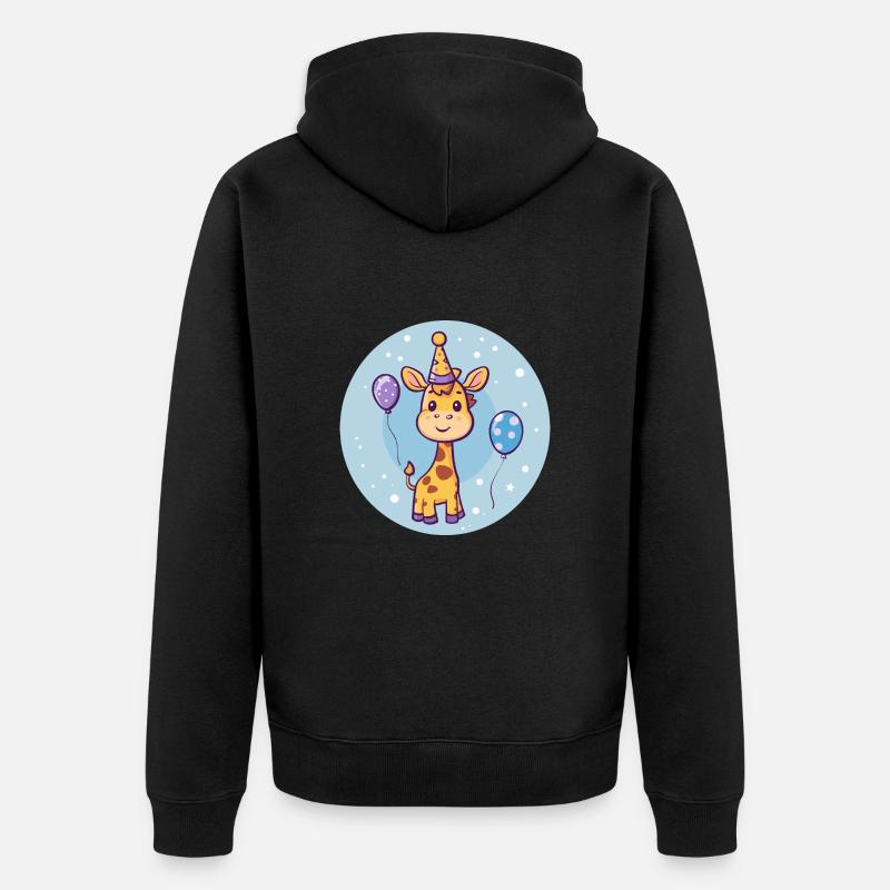 Girafe Anniversaire Bébé - Veste à capuche bio Premium Unisexe - noir