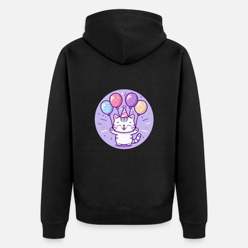 Chat Anniversaire Bébé - Veste à capuche bio Premium Unisexe - noir