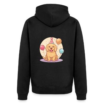 Golden Retriever Chiens Anniversaire Bébé Drôle - Veste à capuche bio Premium Unisexe - noir - Dos - Nico (187cm)