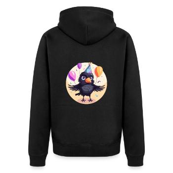Corbeau Corbeau Anniversaire Bébé - Veste à capuche bio Premium Unisexe - noir - Dos - Nico (187cm)