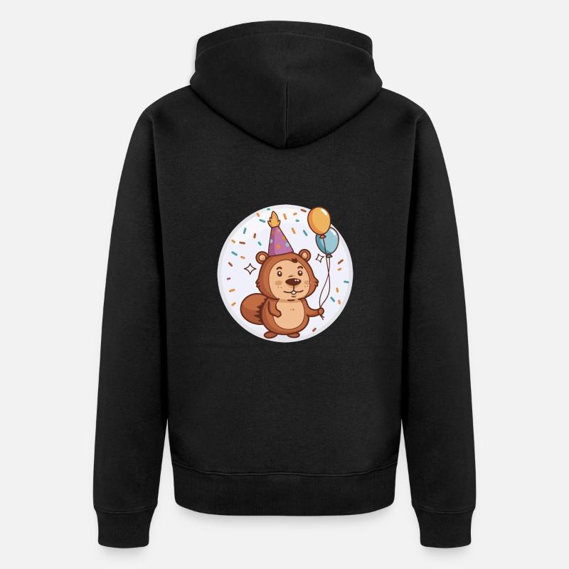 Bébé d’anniversaire de castor - Veste à capuche bio Premium Unisexe - noir