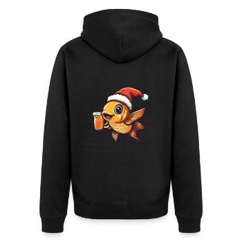 Bière Goldfish Noël Noël - Veste à capuche bio Premium Unisexe - noir - Dos - Nico (187cm)
