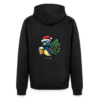 Peacock Bird Bière Noël Noël - Veste à capuche bio Premium Unisexe - noir - Dos - Nico (187cm)