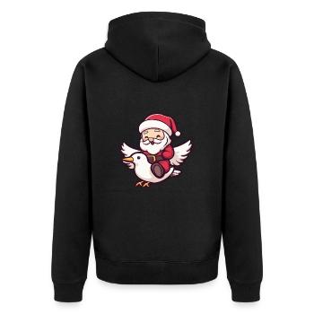Dove Bird Santa Claus - Unisex Premium Organic Zip Hoodie - black - Back - Nico (187cm)