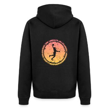 Joueur de basket-ball Retro Dunking Joueur de basket-ball - Veste à capuche bio Premium Unisexe - noir - Dos - Nico (187cm)