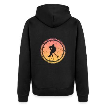 Hockey vintage hockey hockey sur glace joueurs de hockey sur glace joueurs - Veste à capuche bio Premium Unisexe - noir - Dos - Nico (187cm)