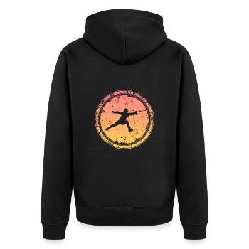Fechten Fechter Fencer Fechtsport - Unisex Premium Bio Zip Hoodie - Schwarz - Hinten - Nico (187cm)