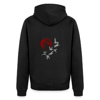 Sous la Lune Rouge - Veste à capuche bio Premium Unisexe - noir - Dos - Nico (187cm)